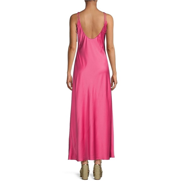 Gianni Bini Pink Satin gorgeous Slip Maxi Dress - Picture 1 of 12